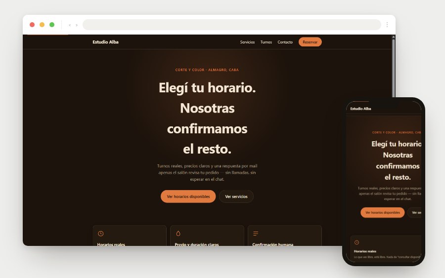 Vista previa de un sistema de turnos con aprobación del admin